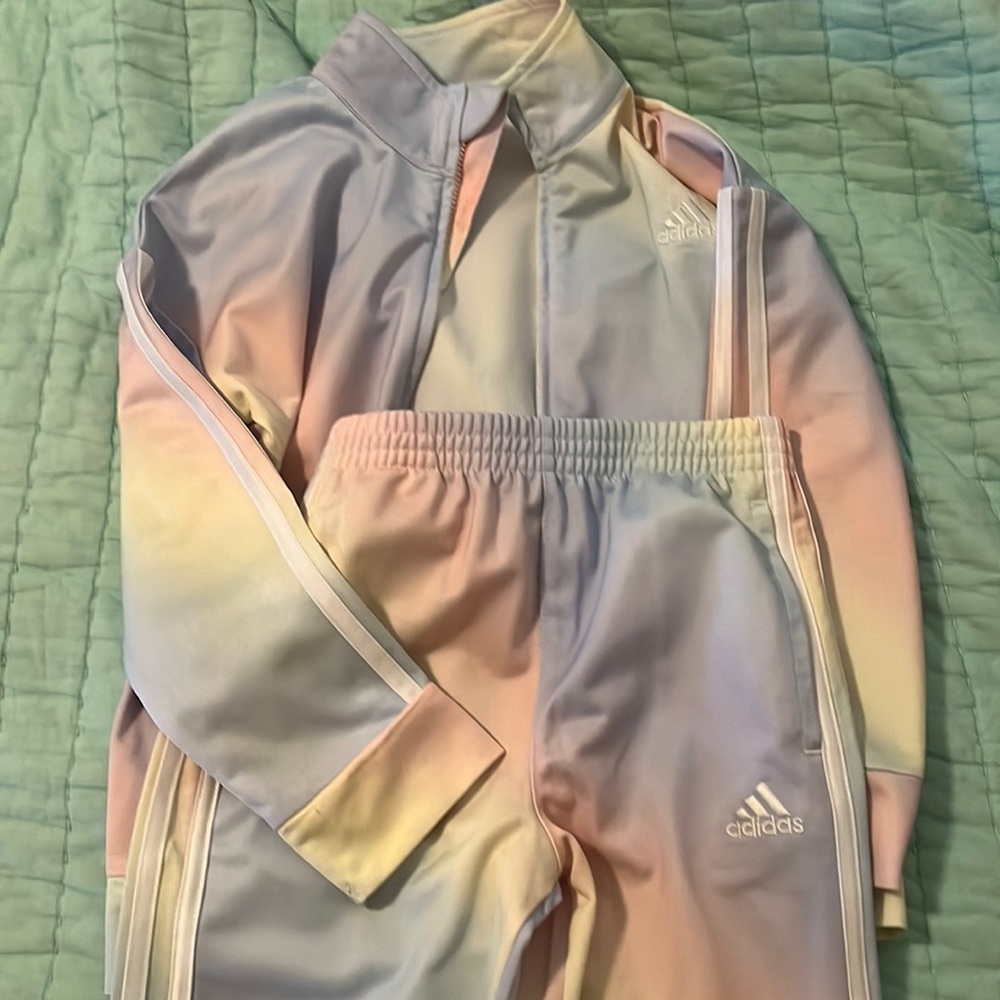 Adidas track suit/ girls gently used